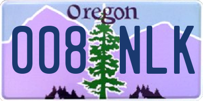 OR license plate 008NLK