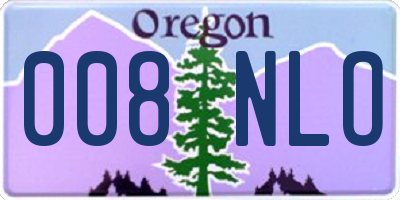 OR license plate 008NLO