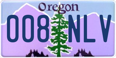 OR license plate 008NLV