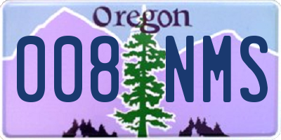OR license plate 008NMS