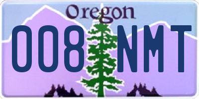 OR license plate 008NMT