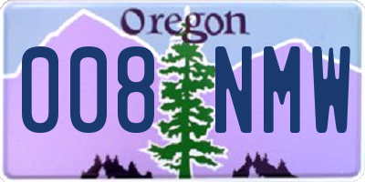OR license plate 008NMW