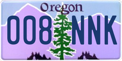 OR license plate 008NNK