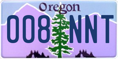 OR license plate 008NNT
