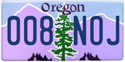 OR license plate 008NOJ