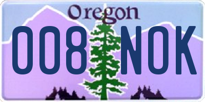 OR license plate 008NOK