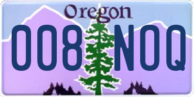 OR license plate 008NOQ