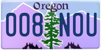OR license plate 008NOU