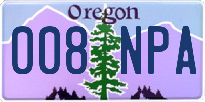 OR license plate 008NPA