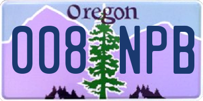 OR license plate 008NPB