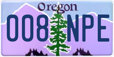 OR license plate 008NPE