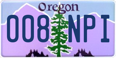 OR license plate 008NPI