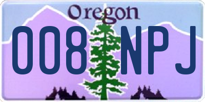 OR license plate 008NPJ