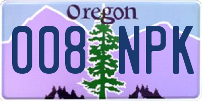OR license plate 008NPK