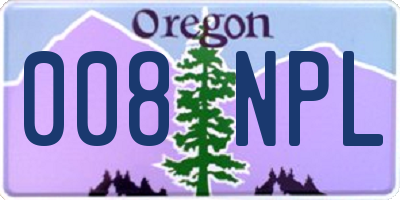 OR license plate 008NPL