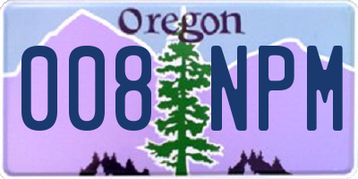 OR license plate 008NPM