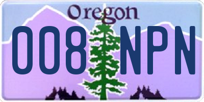OR license plate 008NPN