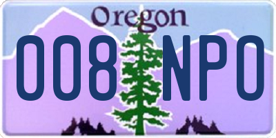 OR license plate 008NPO