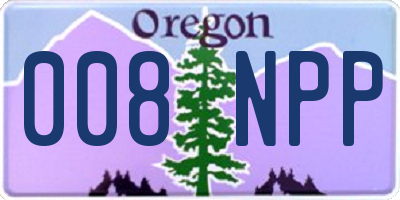 OR license plate 008NPP