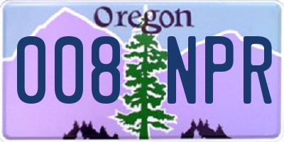 OR license plate 008NPR