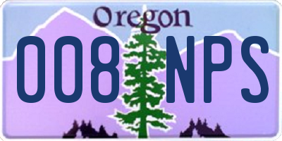 OR license plate 008NPS