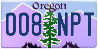 OR license plate 008NPT