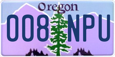 OR license plate 008NPU