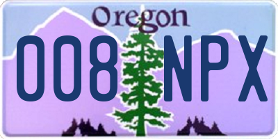 OR license plate 008NPX