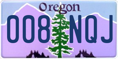 OR license plate 008NQJ