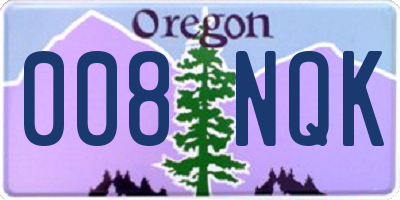 OR license plate 008NQK