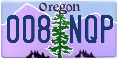 OR license plate 008NQP