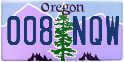 OR license plate 008NQW