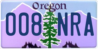 OR license plate 008NRA