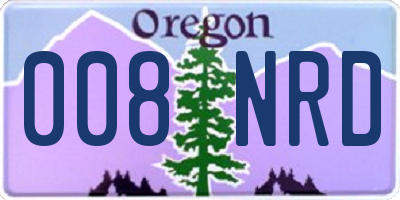 OR license plate 008NRD