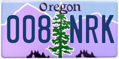 OR license plate 008NRK