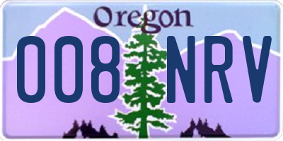 OR license plate 008NRV