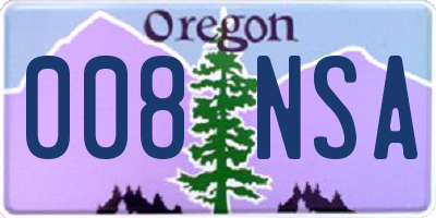 OR license plate 008NSA