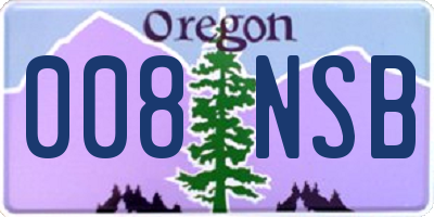 OR license plate 008NSB
