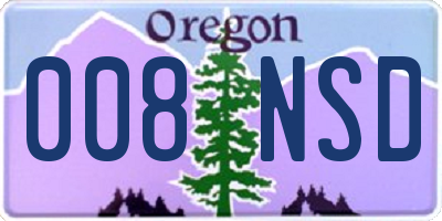 OR license plate 008NSD