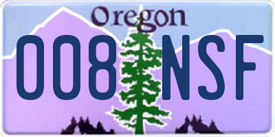 OR license plate 008NSF