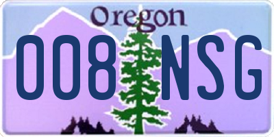 OR license plate 008NSG