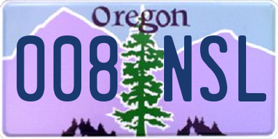 OR license plate 008NSL