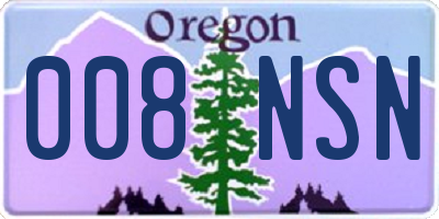 OR license plate 008NSN