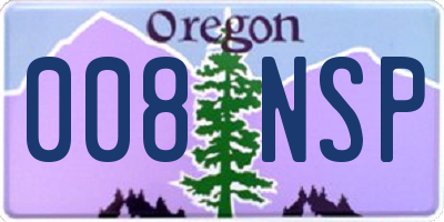 OR license plate 008NSP