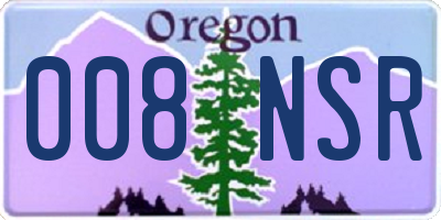 OR license plate 008NSR