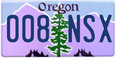 OR license plate 008NSX