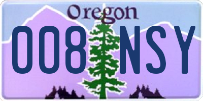OR license plate 008NSY