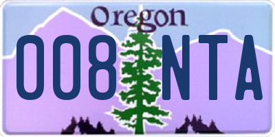 OR license plate 008NTA