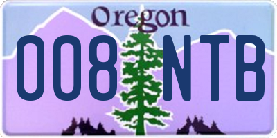 OR license plate 008NTB