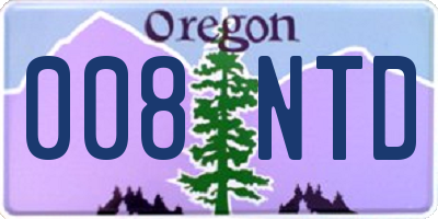 OR license plate 008NTD